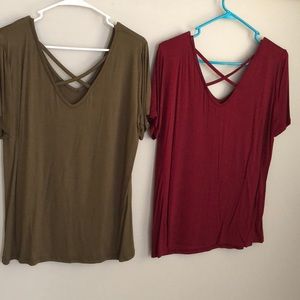 Crisscross front tee